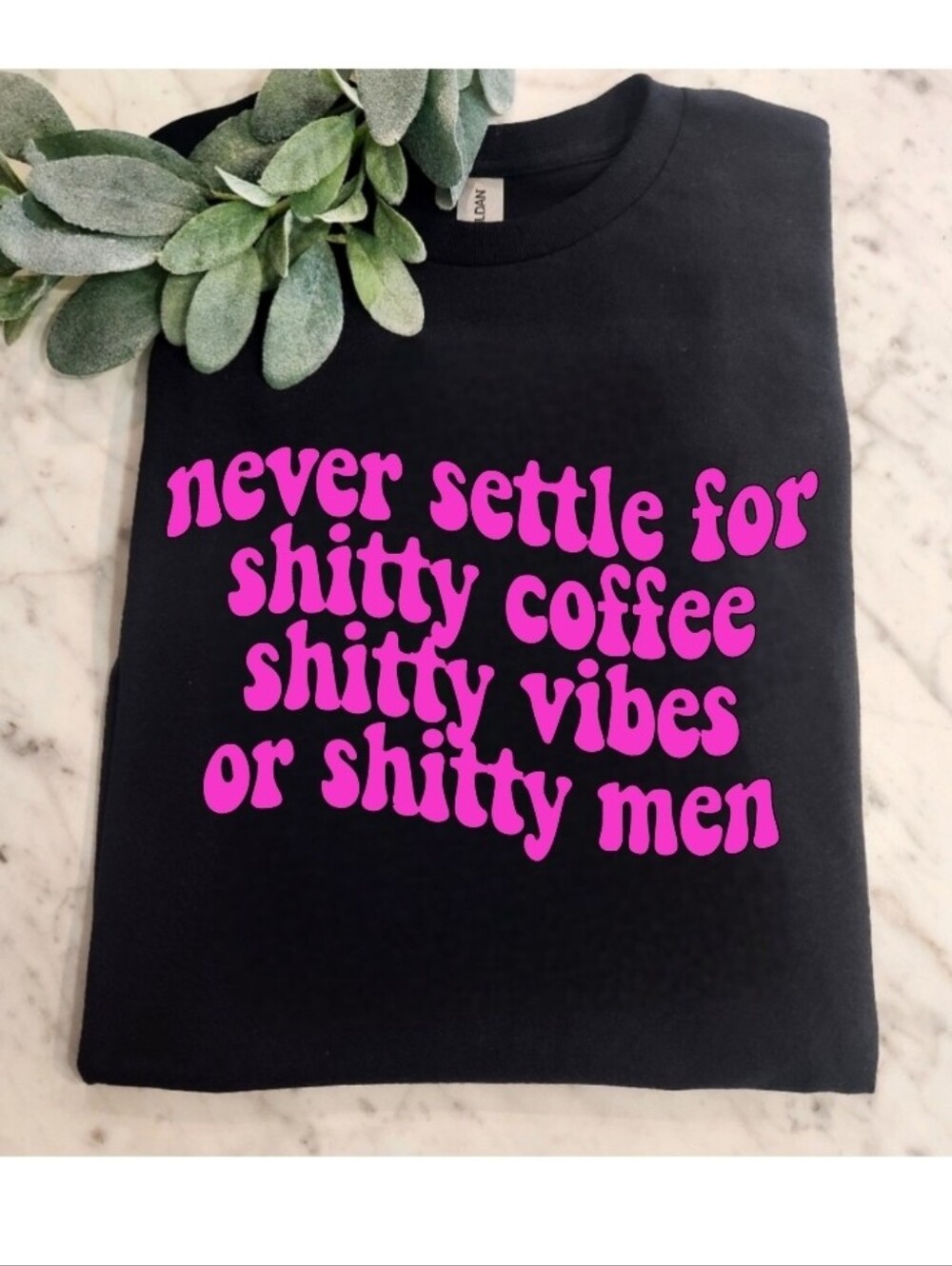 Funny Short Sleeve shirt retro never settle popular cute trending Black Pink